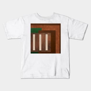 ART leather collage with 3 stripes Kids T-Shirt